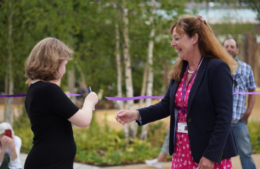 Cllr Lynne Hale opening The Queens Gardens